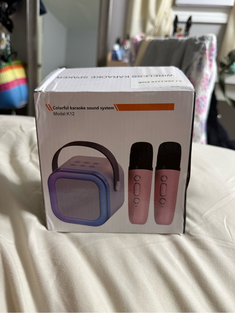 Target Purple Portable Karaoke Speaker with Two Pink Microphones